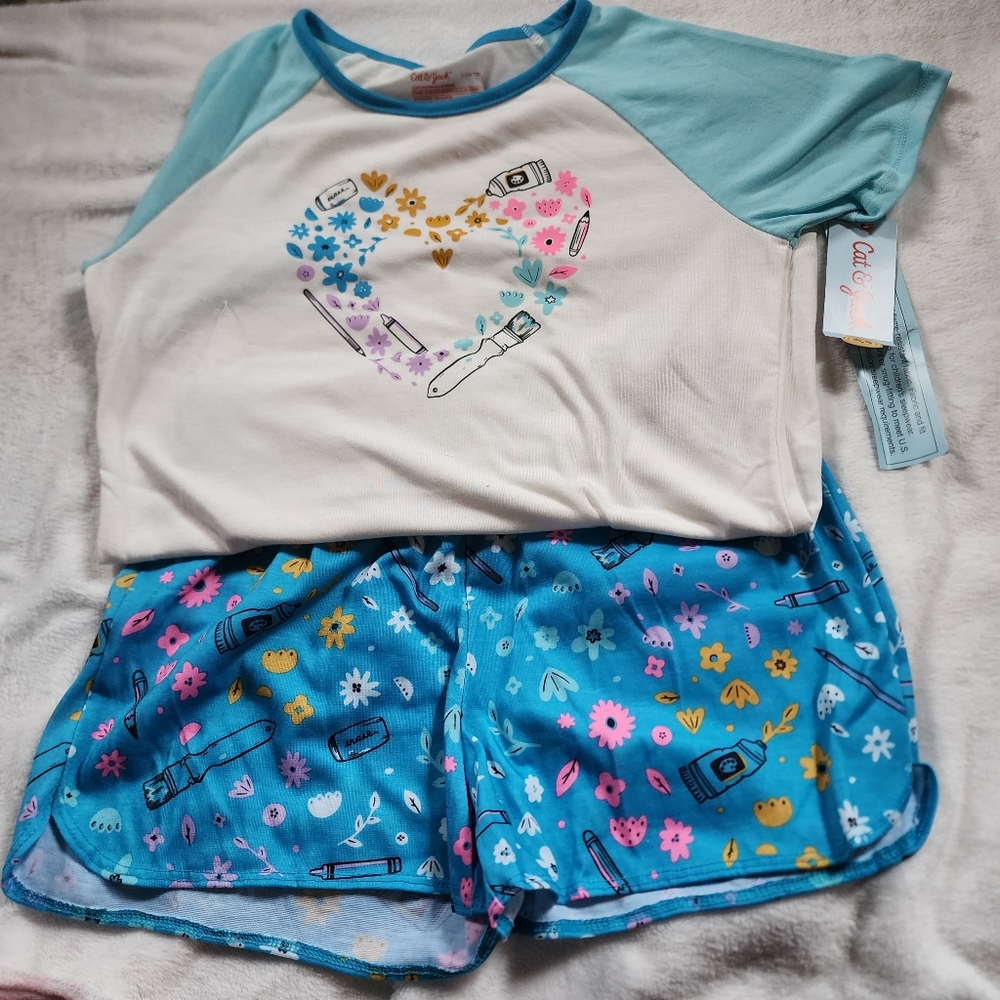 Cat & Jack Hippo Pajamas Set Size L (10/12)